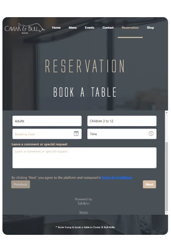 Online Restaurant Reservation