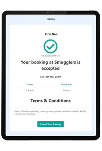 Online Booking Confirmation