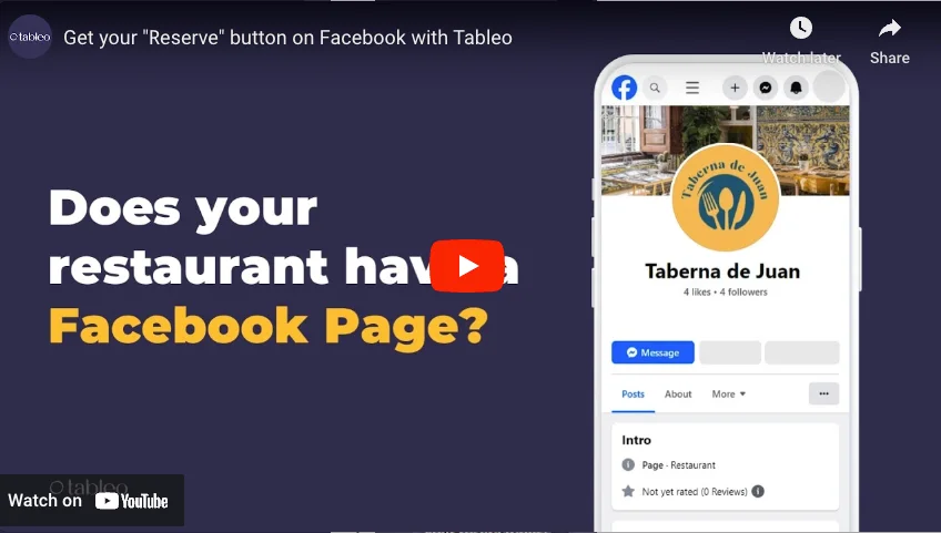 Get a Reserve button on Facebook