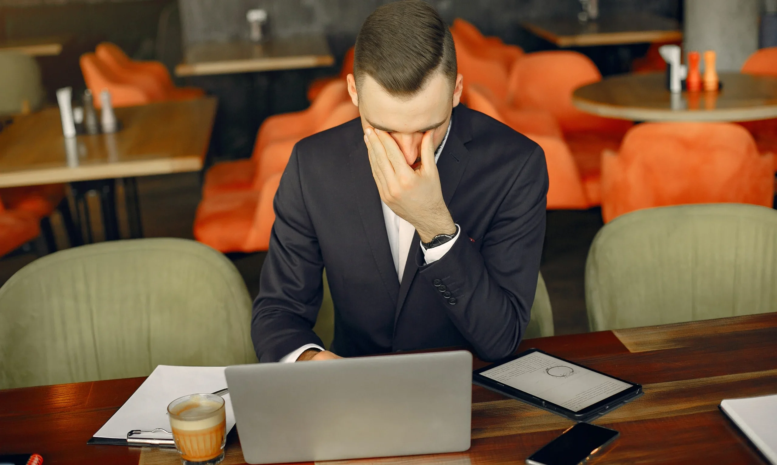 Manager dealing with restaurant things