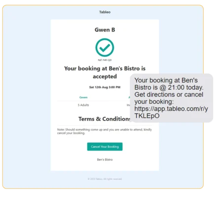 Restaurant Booking Reminders