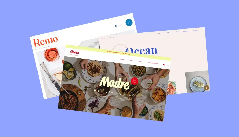 Example of a restaurant website built on Wix featuring an online reservation system