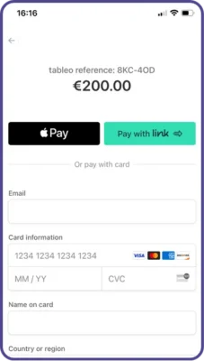 Take payments for your restaurant   Tableo