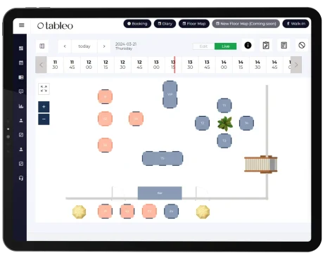 Digital restaurant floor map