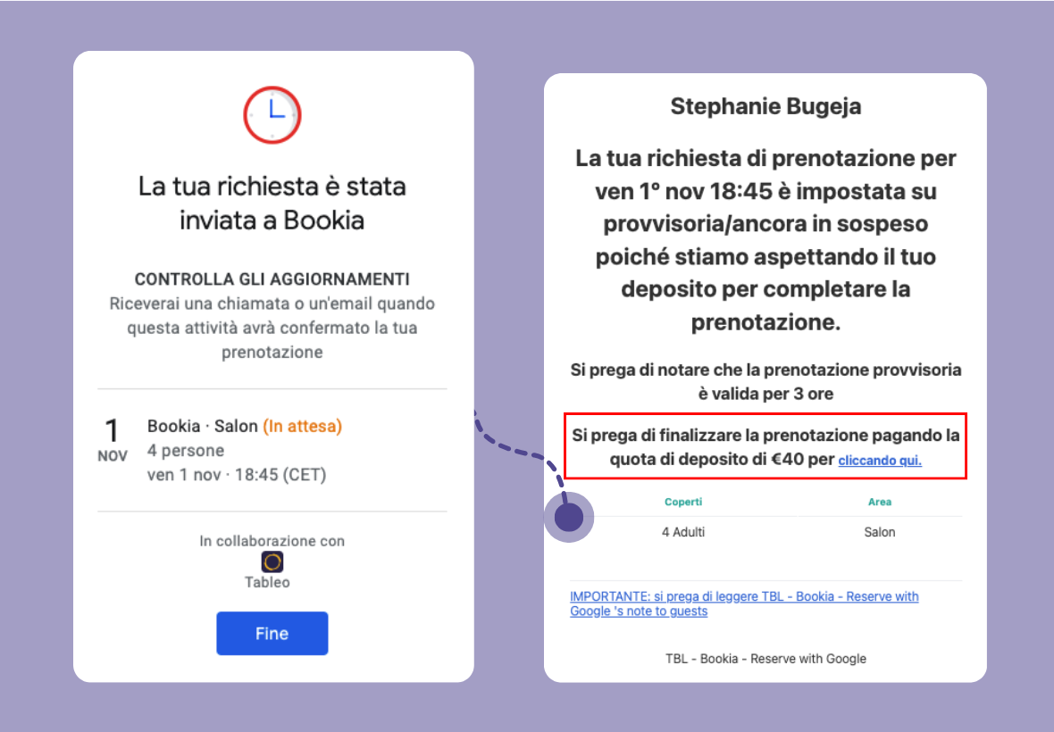 Attivare i pagamenti su Google Bookings