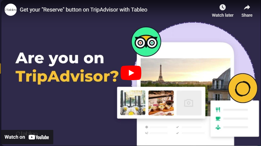 Tableo TripAdvisor button